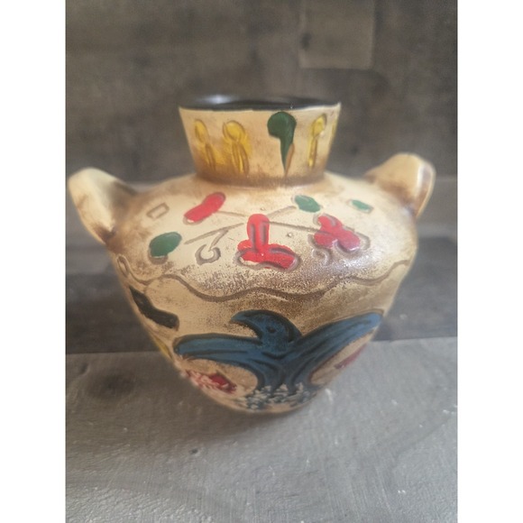 Other - Vtg Southwestern Native American Clay Vase Hand Painted Decorative 5"H